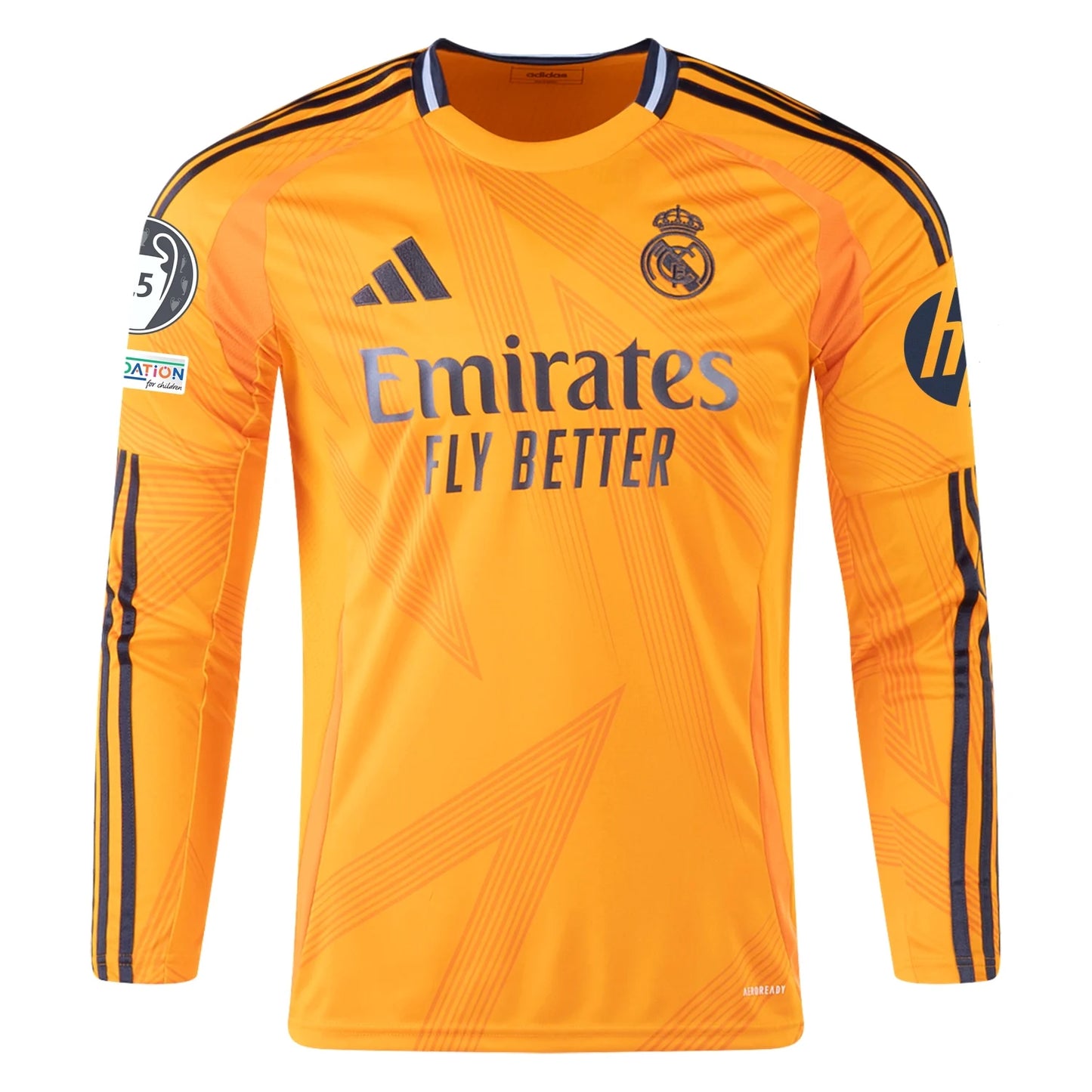 Camisa Real Madrid Mbappe Manga Larga Champions League 24/25 Visita Slim Fit