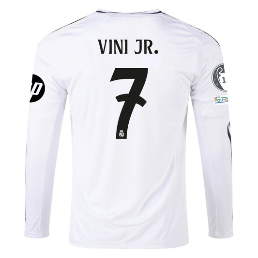 Camisa Real Madrid Vini Jr. Manga Larga Champions League 24/25 Casa Slim Fit